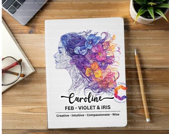 Birth Flower Leather Journal: Personalized Floral Notebook