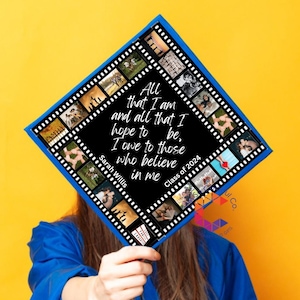 Custom Photo Grad Cap, Custom Graduation Cap Topper, Graduation Gift, Grad Cap Decoration, Class of 2024, All that I Am Graduation Cap Toppe