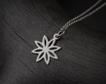 Silver Lotus Flower Blossom Pendant Necklace- yoga jewelry, nature jewelry, nature lover gift, yoga lover gift, botanical jewelry