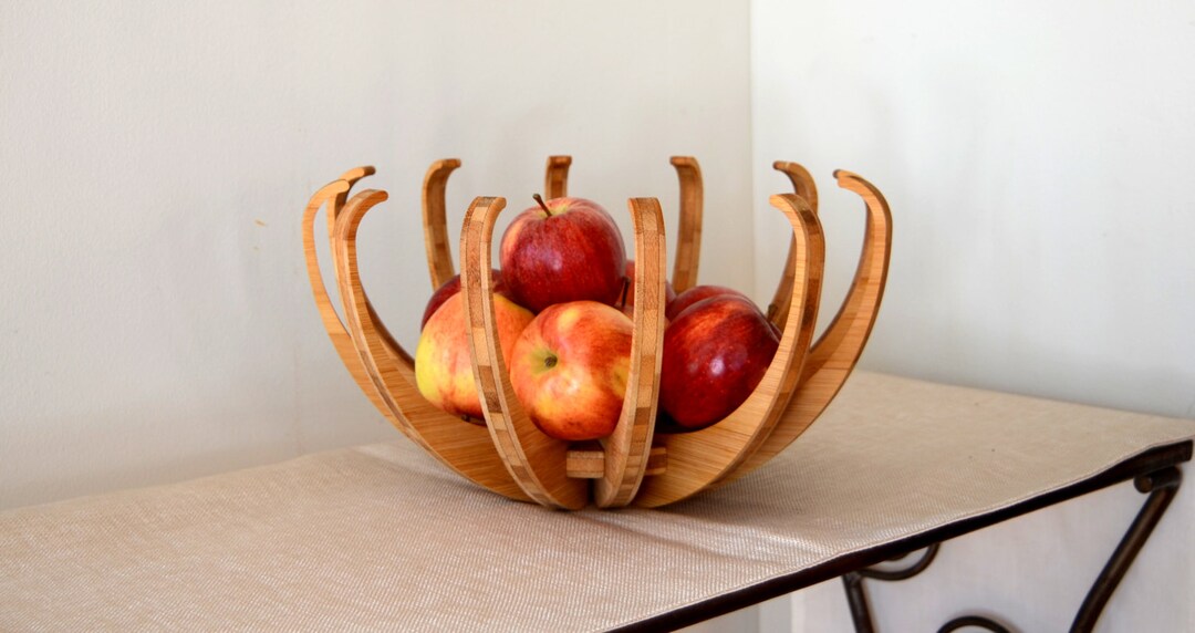 Blossom Fruit Bowl in Ecofriendly Bamboo Fruit Bowl Fruit Etsy