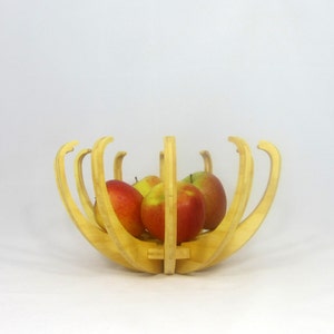 Blossom Fruit Bowl in natural wood, ecofriendly bamboo, fruit basket, wood bowl, wood basket, table centerpiece, gift, made natural