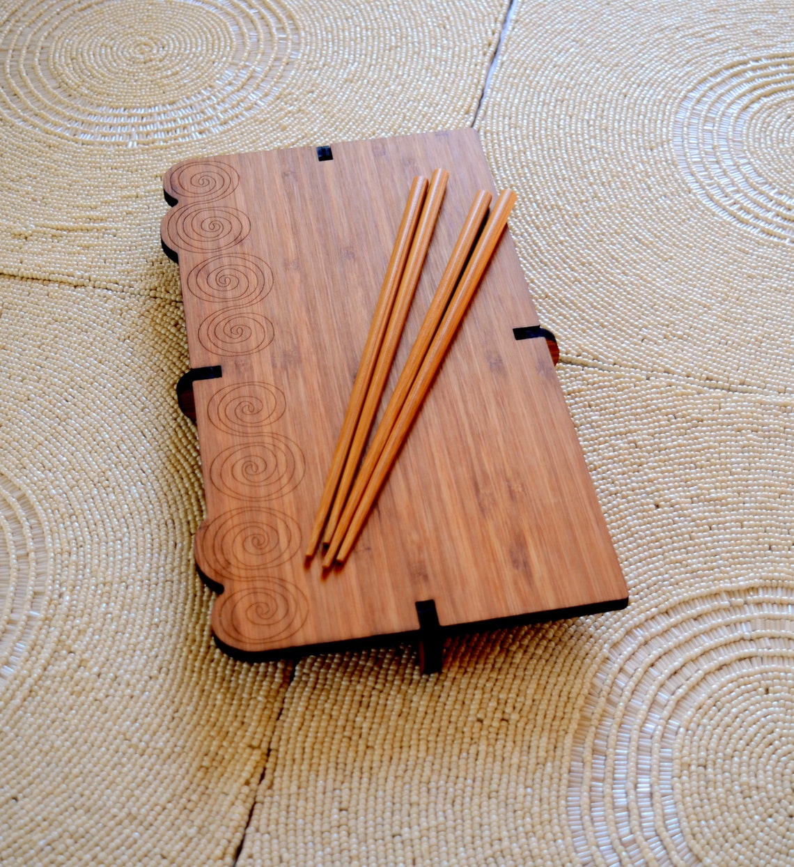Bamboo Sushi Serving Sets, Sushi Board and Chopsticks, Wood Sushi Set