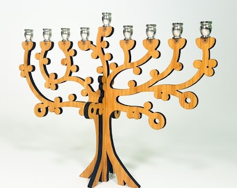 Tree of Life Menorah, Hanukkah, Chanukah, Wood Menorah, Judaica, Hanukkah Decoration, Jewish Holiday, Jewish Gift, Travel Menorah