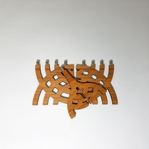 Intersecting Arcs Menorah, Hanukkah, Chanukah, Wood Menorah, Judaica, Hanukkah Decoration, Jewish Holiday, Jewish Gift, Travel Menorah image 3