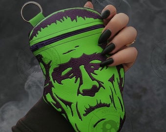 Classic Monsters Frankenstein Coin Pouch: Goth Halloween Wristlet