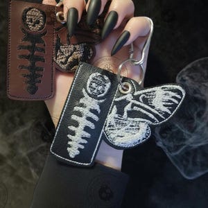 Moth Wing Lighter Case Keychain - Vegan Leather Goth Accessory