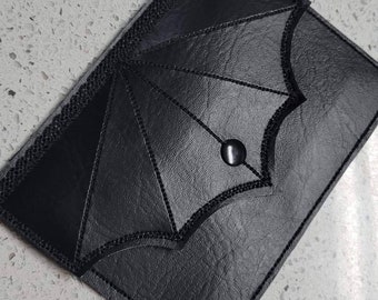 Bat cash wallet black bat gothic accessories halloween spooky horror snap wallet cute bat wing decor spooky hunting asylumhandicrafts