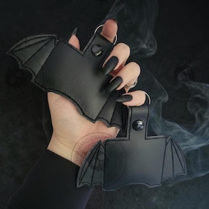 Bat Wing AirPod Case: Vegan Faux Leather Goth Keychain