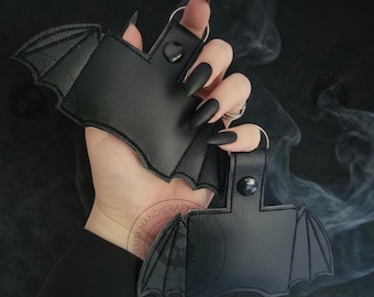 Bat Wing AirPod Case: Vegan Faux Leather Goth Keychain