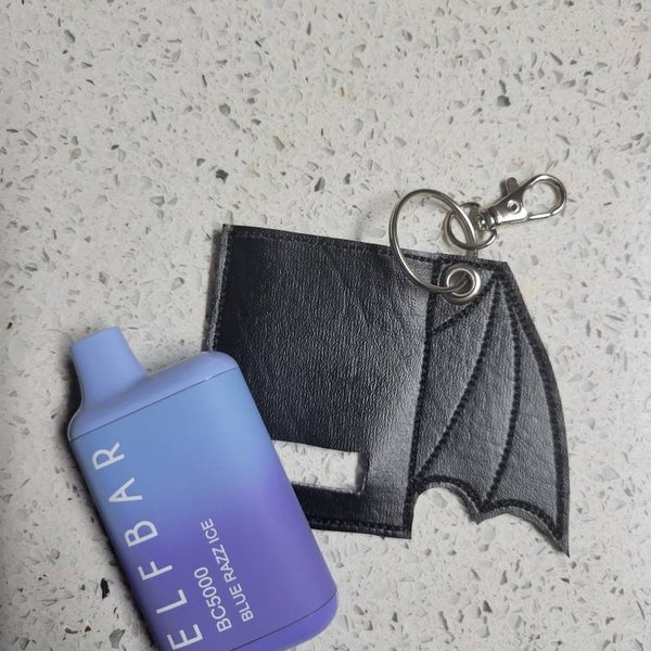 Vape case bats gothic vape accessories smoke pen keychain keyfob black vegan vinyl emo smoke cloud vape cover elfbar