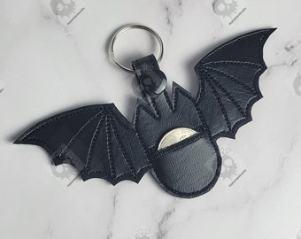Bat Quarter Keeper Keychain: Vegan Vinyl Gothic Coin Case