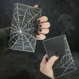 Spiderweb Passport Holder Gothic Passport Cover Travel Wallet Goth Travel Accessory Halloween Passport Case Alt Fashion Travel Organizer
