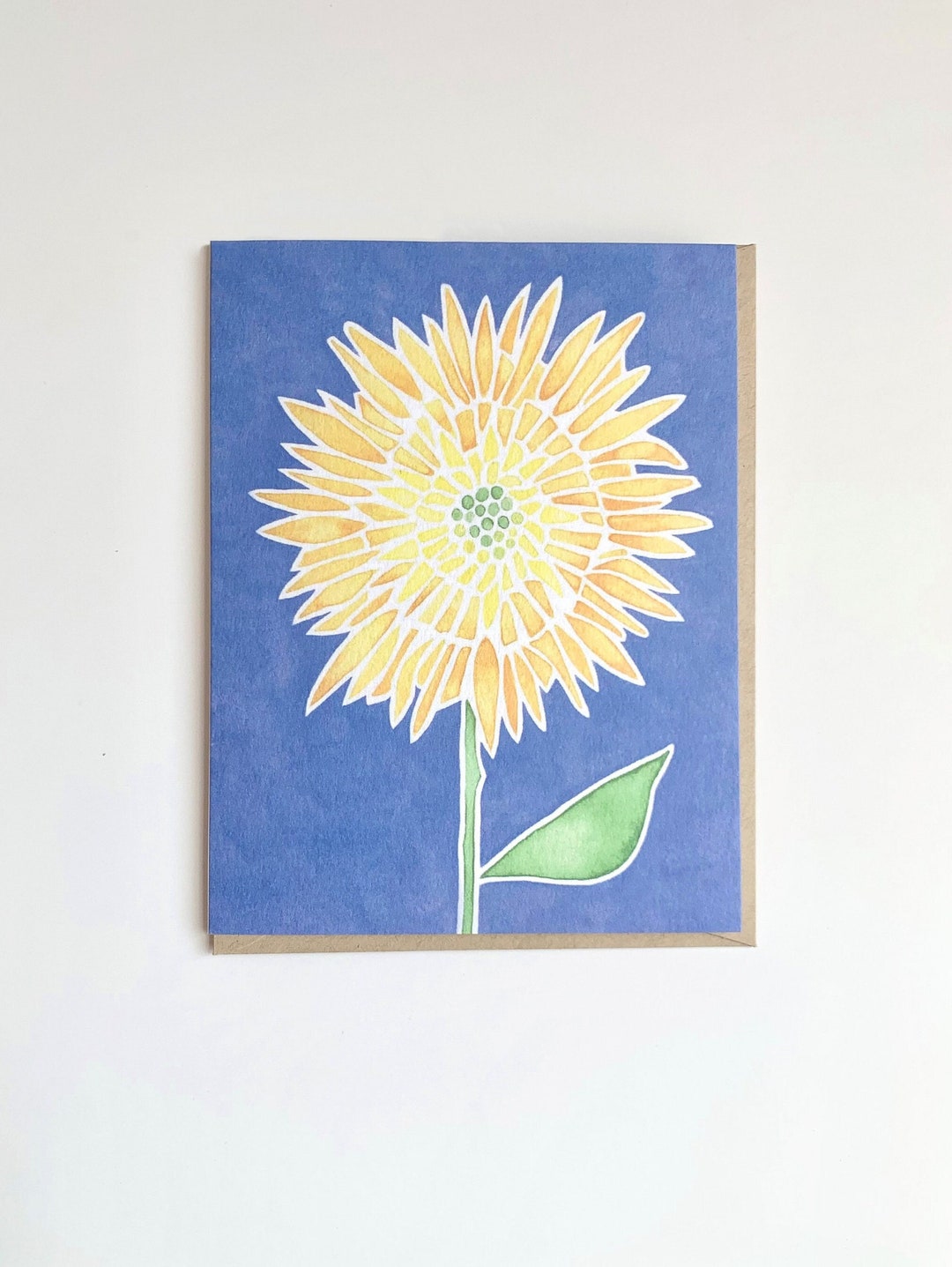 Blue Sky and Sunflower Card - Etsy