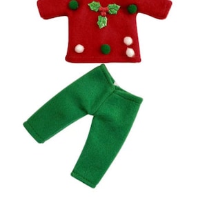 Elf outfit, Elf Christmas sweater, Elf Doll arrival outfit, Elf boy outfit, Elf girl outfit, Elf skirt, Elf Pants
