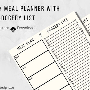 Simple meal prep, grocery list, printable, easy meals, meal planner, weekly budget