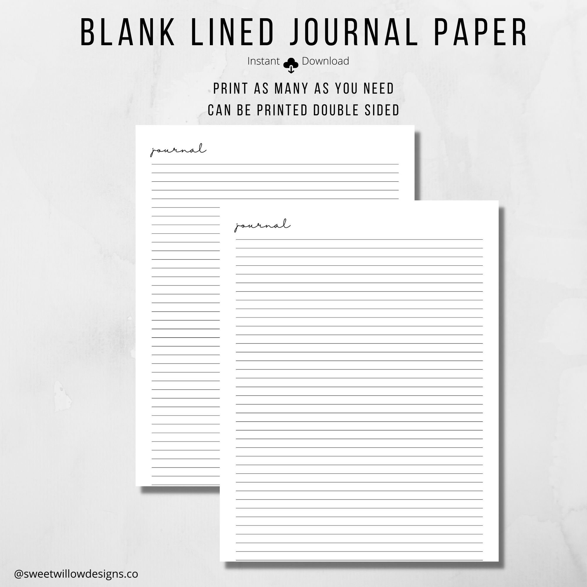 Printable Lined Journal Paper Lined Paper Journalism Full | Etsy