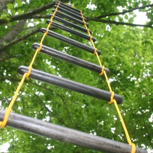 rope ladder 0.8 feet (10&quot;) (25 cm) wide, 3-30 feet (1-10 m) long, handmade tree house ladder, touwladder, strickleiter, échelle de corde,