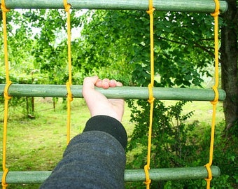 pirate rope ladder 1.6 feet (50 cm) wide 3.3-33 feet (1-10 m) long, handmade tree house ladder, touwladder, strickleiter, échelle de corde,