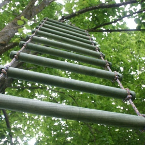 bulky rope ladder 1.3 feet (40 cm) wide 3.3-33 feet (1-10 m) long, handmade tree house ladder, touwladder, strickleiter, échelle de corde,