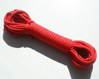 high strength rope, 20 yards, 0.23" (6 mm) thick, strong and light cord, several colors, yellow woven polypropylene rope