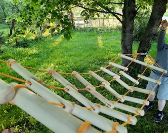 Fun rope ladder and climbing net crossover