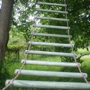 bulky rope ladder 1.6 feet (50 cm) wide 3.3-33 feet (1-10 m) long, handmade tree house ladder, touwladder, strickleiter, échelle de corde,