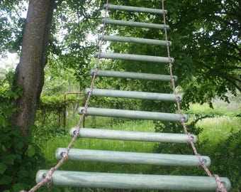 bulky rope ladder 1.6 feet (50 cm) wide 3.3-33 feet (1-10 m) long, handmade tree house ladder, touwladder, strickleiter, échelle de corde,