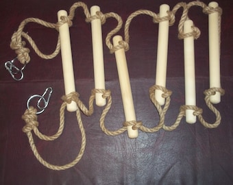Bulky rope ladder 1.1 feet (13.4") (34 cm) wide, 3- 16.4 feet (1-5 m) long, handmade tree house ladder, strickleiter, échelle de corde
