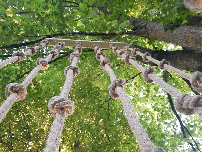 Climbing Rope Wall Row of Climbing Ropes With Knots Etsy