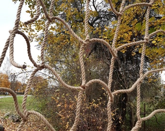 3.3' x 6.6' climbing net, 0.5" jute rope, 7.9" squares
