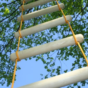 bulky rope ladder 1 feet (12") (31 cm) wide, 3-30 feet (1-10 m) long, handmade tree house ladder, touwladder, strickleiter, échelle de corde
