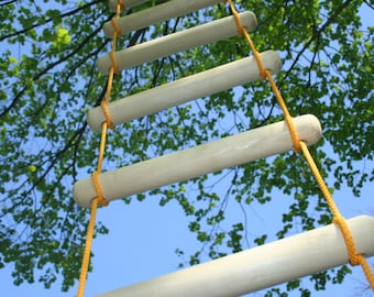 bulky rope ladder 1 feet (12") (31 cm) wide, 3-30 feet (1-10 m) long, handmade tree house ladder, touwladder, strickleiter, échelle de corde