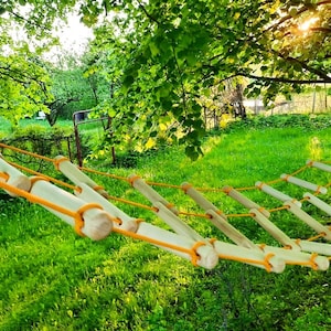 Fun rope ladder and climbing net crossover