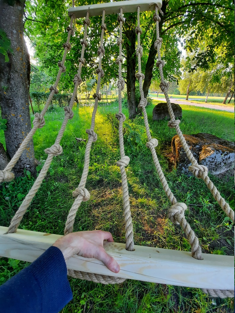 Climbing Rope Wall Row of Climbing Ropes With Knots Etsy