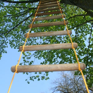 rope ladder 1.3 feet (15&quot;) (40 cm) wide, 3-30 feet (1-10 m) long, handmade tree house ladder, touwladder, strickleiter, échelle de corde,