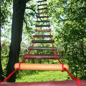 Strickleiter 23 cm breit 1-10 m lang, handgefertigte Baumhausleiter, Leiter, Strickleiter, Échelle de corde,