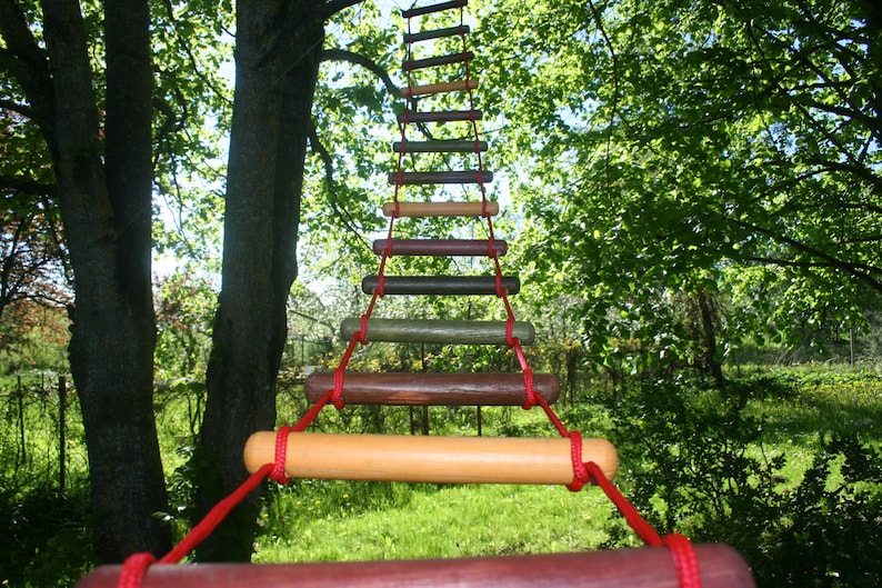 touwladder strickleiter handmade tree house ladder \u00e9chelle de corde, wide 3-30 feet climbing rope ladder 0.75 feet 23 cm long 1-10 m