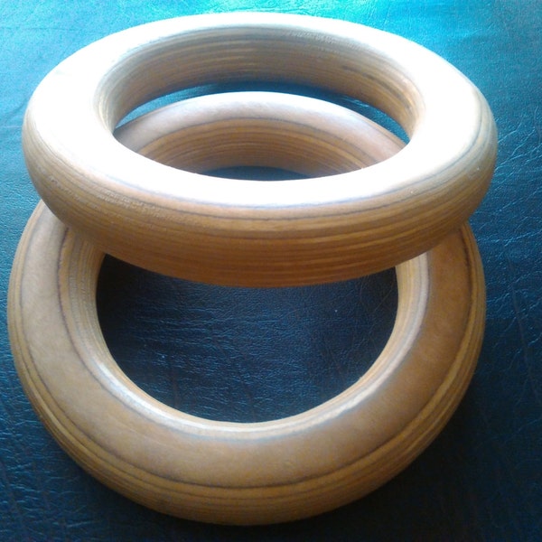 Gymnastic Rings Wood Crossfit Gym Strength Training Workout Plywood Wooden Olympic INDOOR AND OUTDOOR Playground