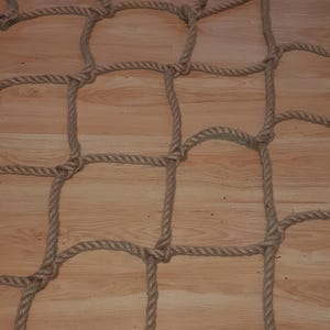 Climbing net, 0.55&quot; jute rope, 9.8&quot; squares