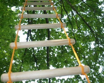 Rope ladder, tree swing, indoor, outdoor, touwladder, strickleiter, échelle de corde, wood, coloured, summer, toy, kid, training, garden