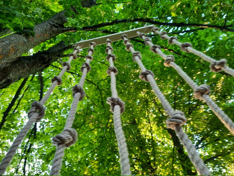 Climbing Rope Wall Row of Climbing Ropes With Knots Etsy