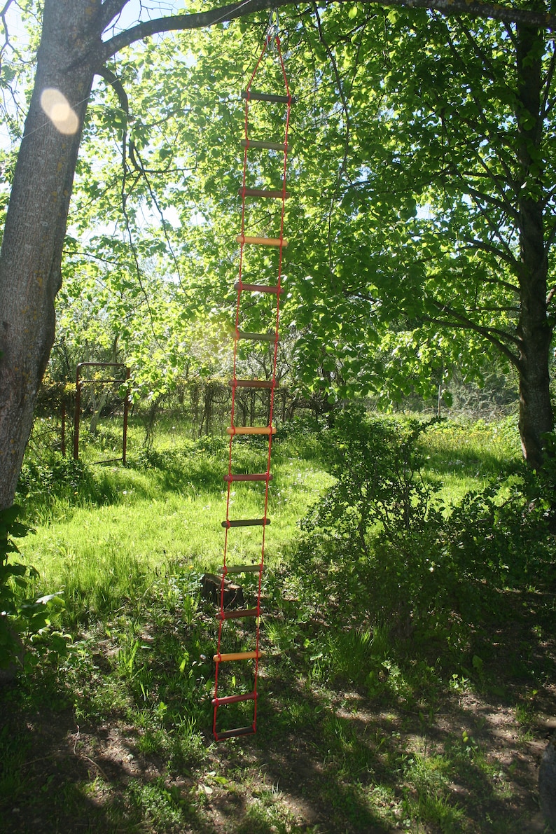 touwladder strickleiter handmade tree house ladder \u00e9chelle de corde, wide 3-30 feet climbing rope ladder 0.75 feet 23 cm long 1-10 m