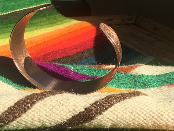 Solid Copper Cuff Bracelet With Native American S… - image 6