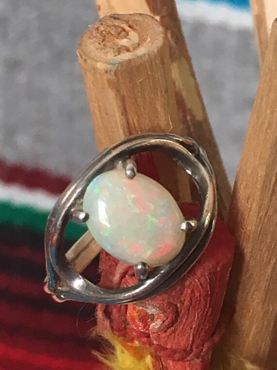 Fire Opal Sterling Silver Ring - image 3