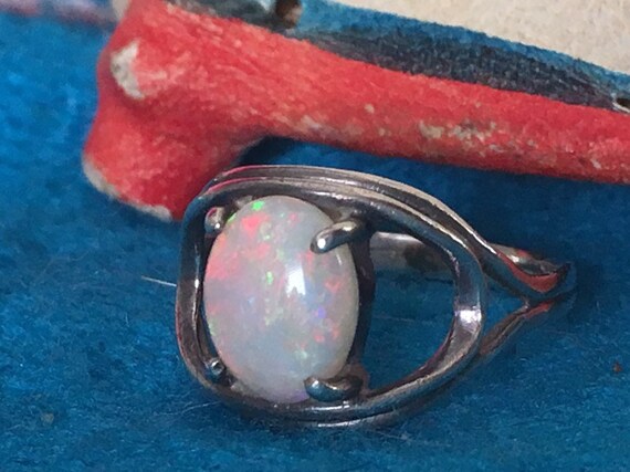 Fire Opal Sterling Silver Ring - image 2