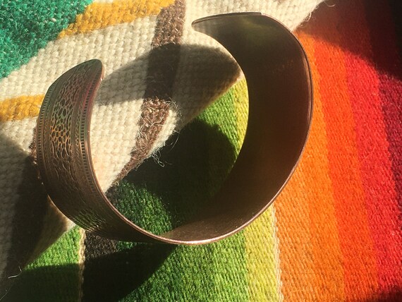 Solid Copper Cuff Bracelet With Native American S… - image 4