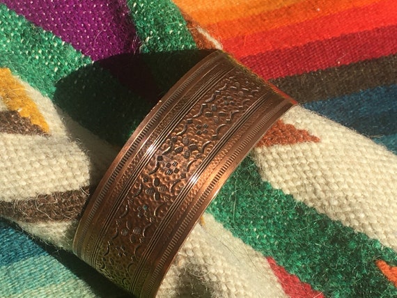 Solid Copper Cuff Bracelet With Native American S… - image 3