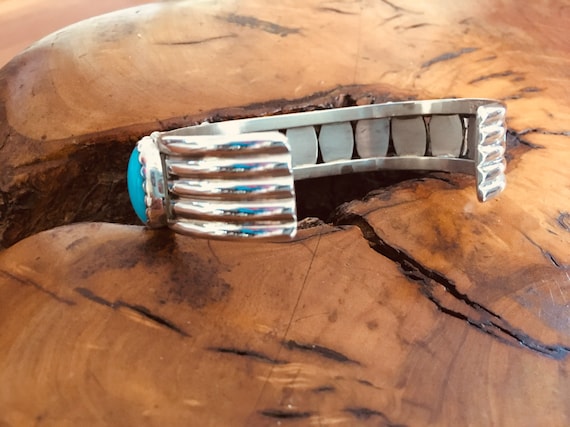 Zuni Turquoise Sterling Silver Cuff Bracelet - image 2