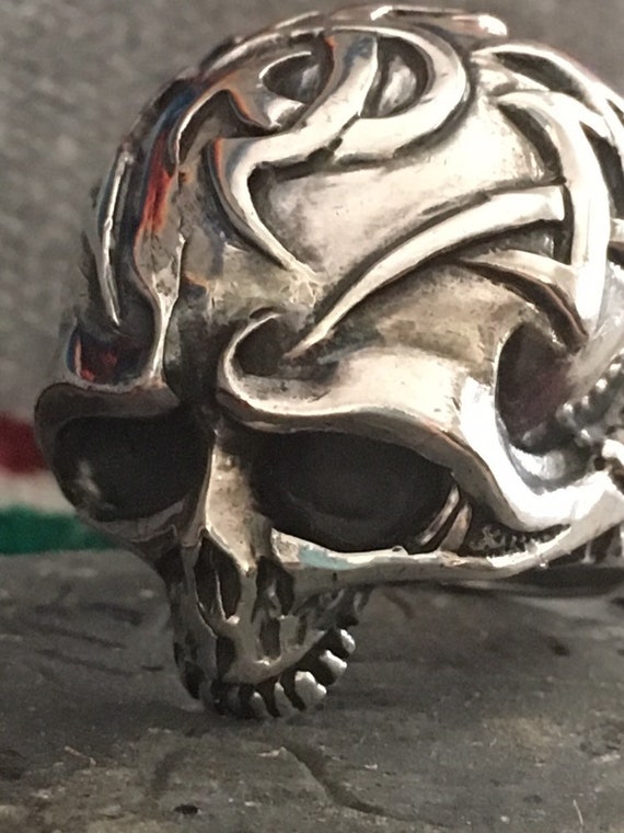 Sterling Silver Biker Ring Jawless Skull