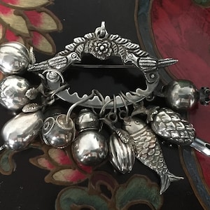 Penca de Balangandan Gershon Bahia Sterling Silver Charm Brooch